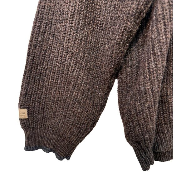 Columbia Sportswear Mens 100% Shetland Wool 1/4 Zip Sweater L Brown - Picture 11 of 14